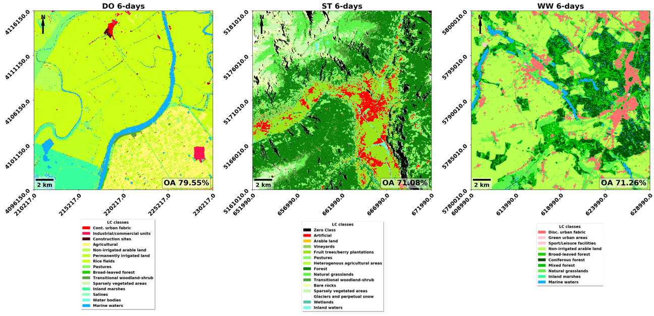 Land Cover classification results using only 6 days Interferometric Coherence data